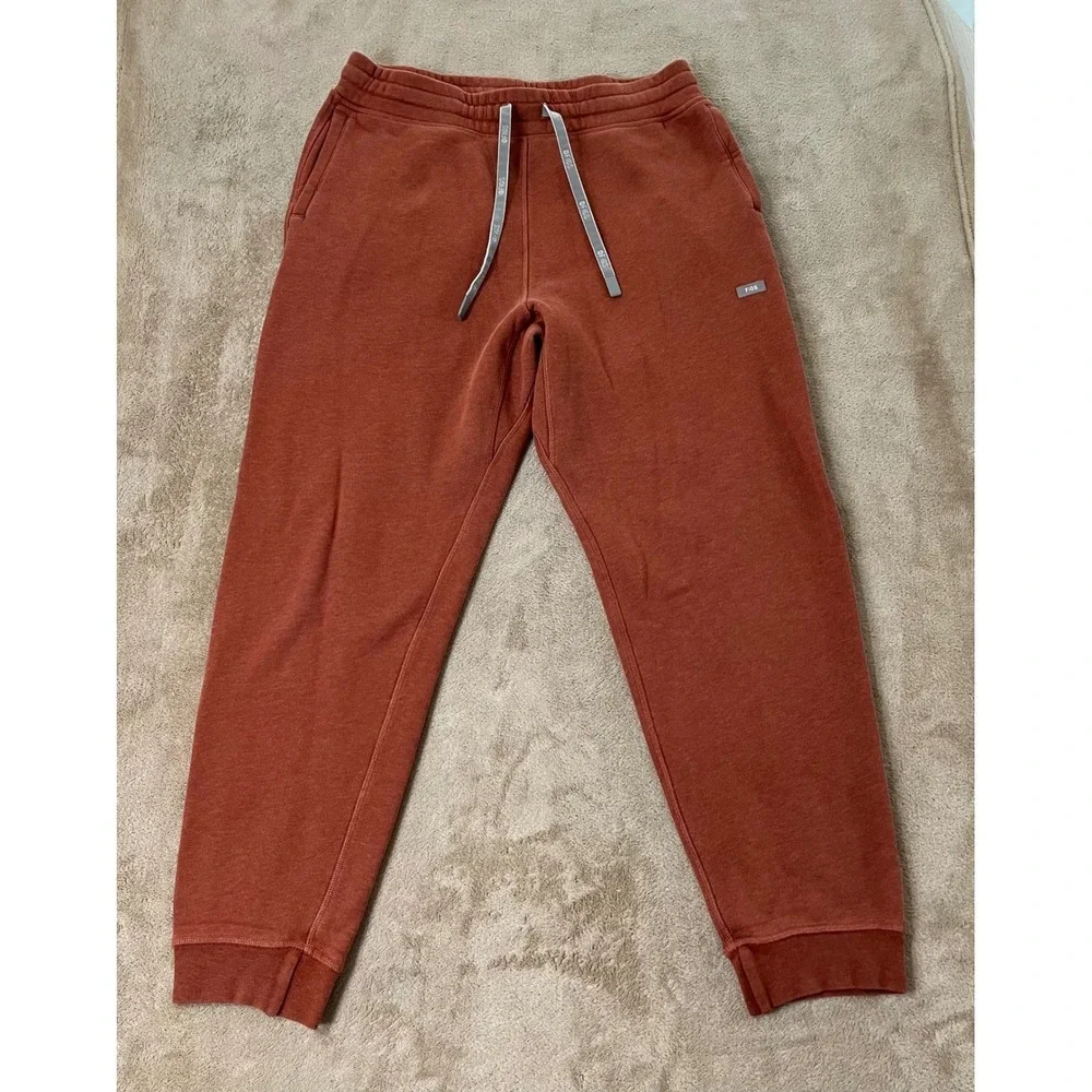 FIGS Tansen Fleece Jogger Pants Men's Medium Clay Rust Orange W22LW2006 EUC